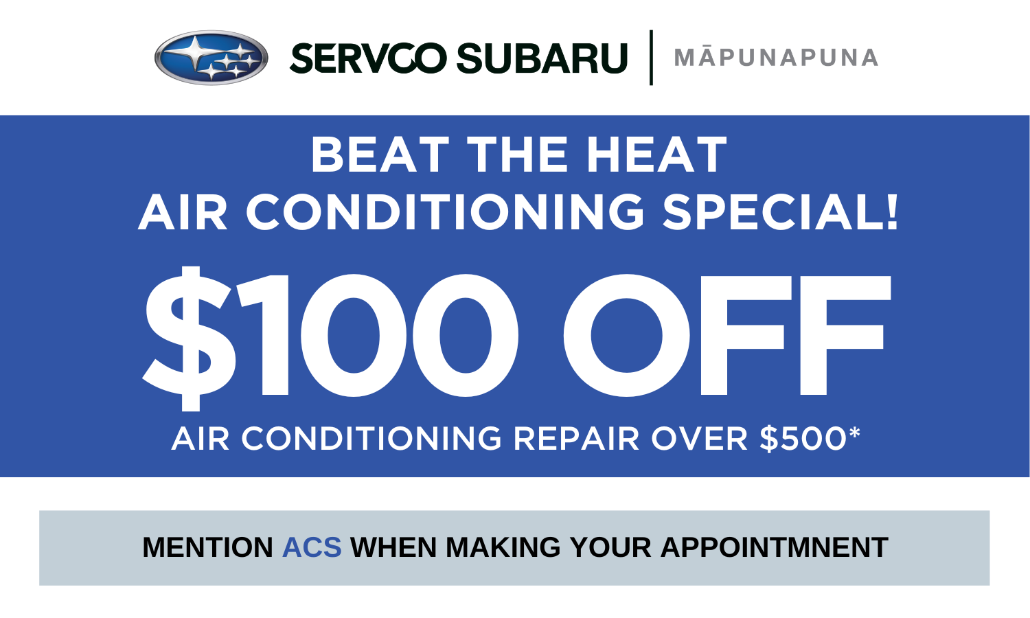 Subaru Service Specials